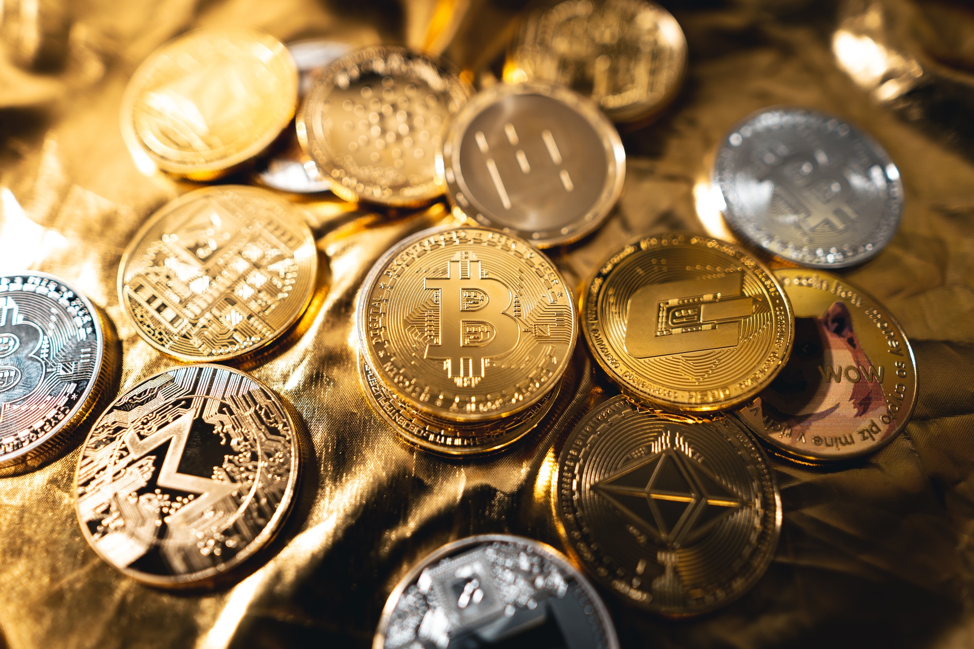 Cryptocurrency golden bitcoin image for crypto currency